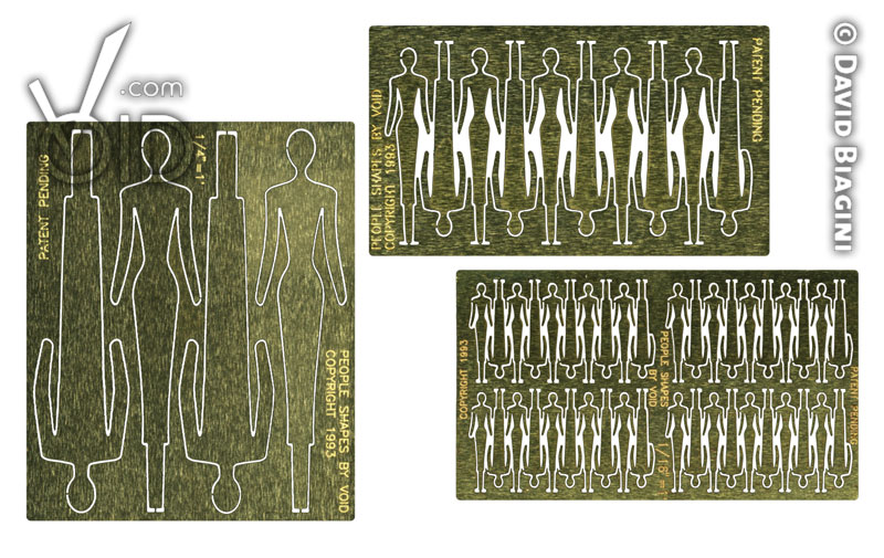 People Shapes kits offered in three different scales etched in brass.